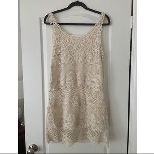 ⚠️SOLD⚠️ Crochet (Cream) American Eagle Dress with Slip